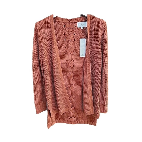 Pinque by Stitch Fix Cardigan Sweater Mauve Pink Open Front Casual Size 1X New - Picture 1 of 5